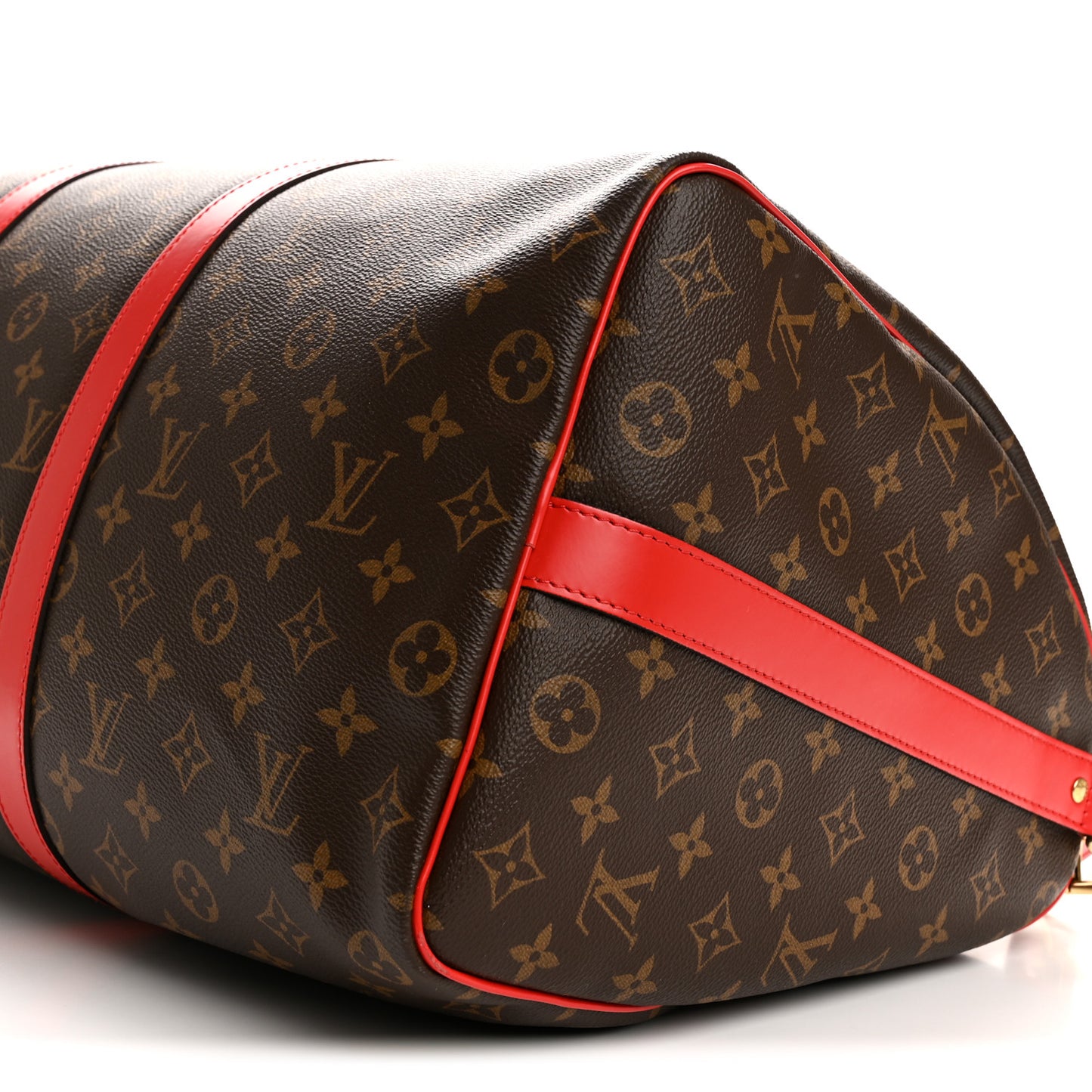 Calfskin Monogram Keepall Bandouliere 50 Coquelicot