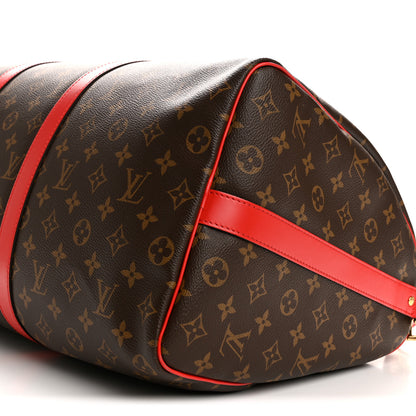 Louis Vuitton Calfskin Monogram Keepall Bandouliere 50 Coquelicot 8 of 8