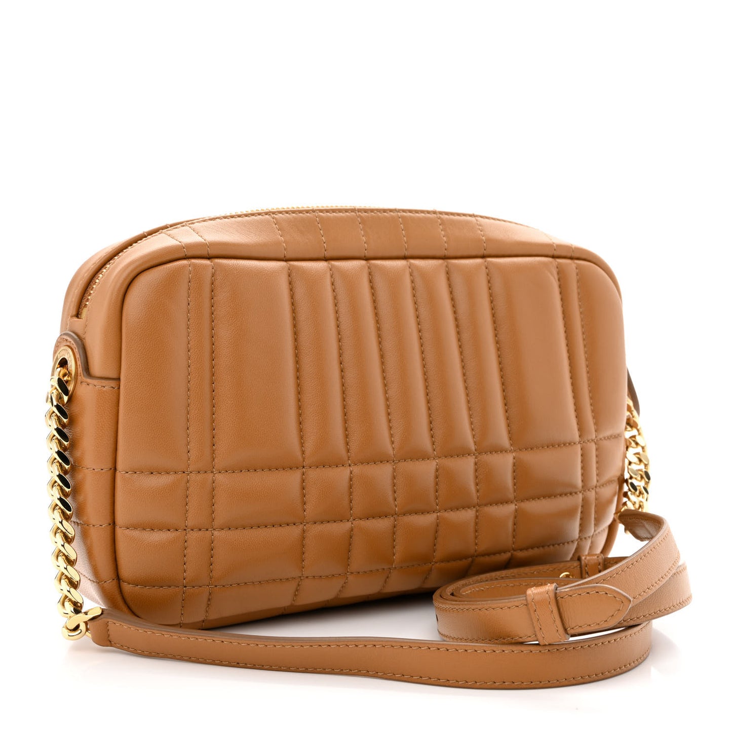 Lambskin Quilted Small Lola Camera Bag Maple Brown