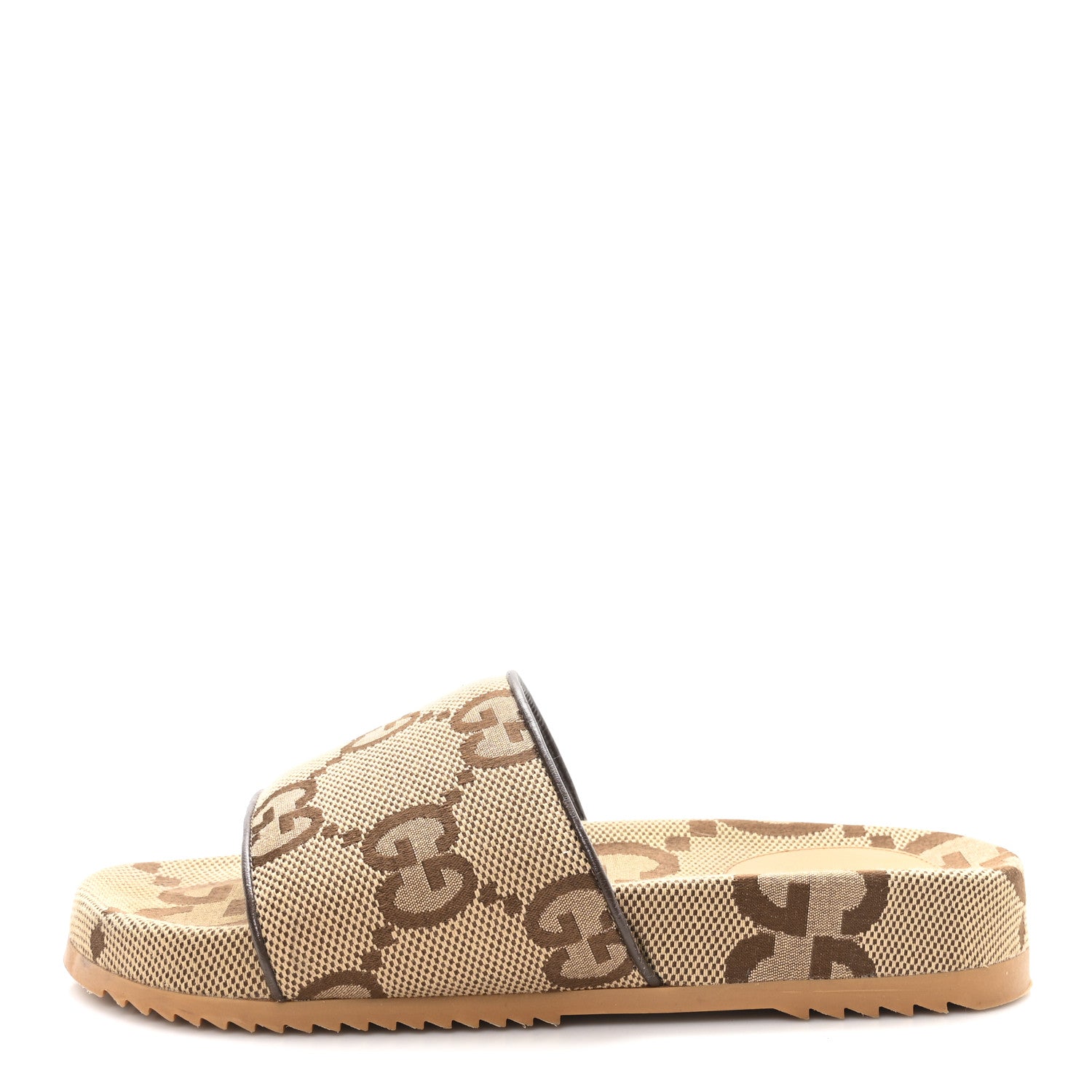 Gucci Monogram Jumbo GG Angelina Platform 55mm Slide Sandals 8 Beige 1 of 10