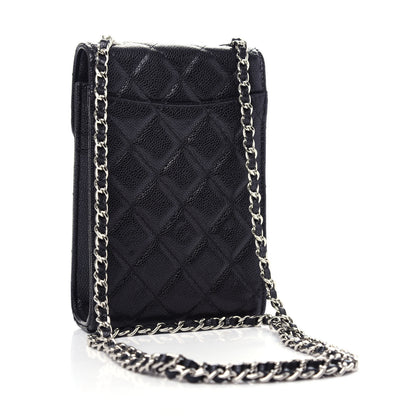 Chanel Caviar Quilted Classic Phone Holder Black 3 of 12