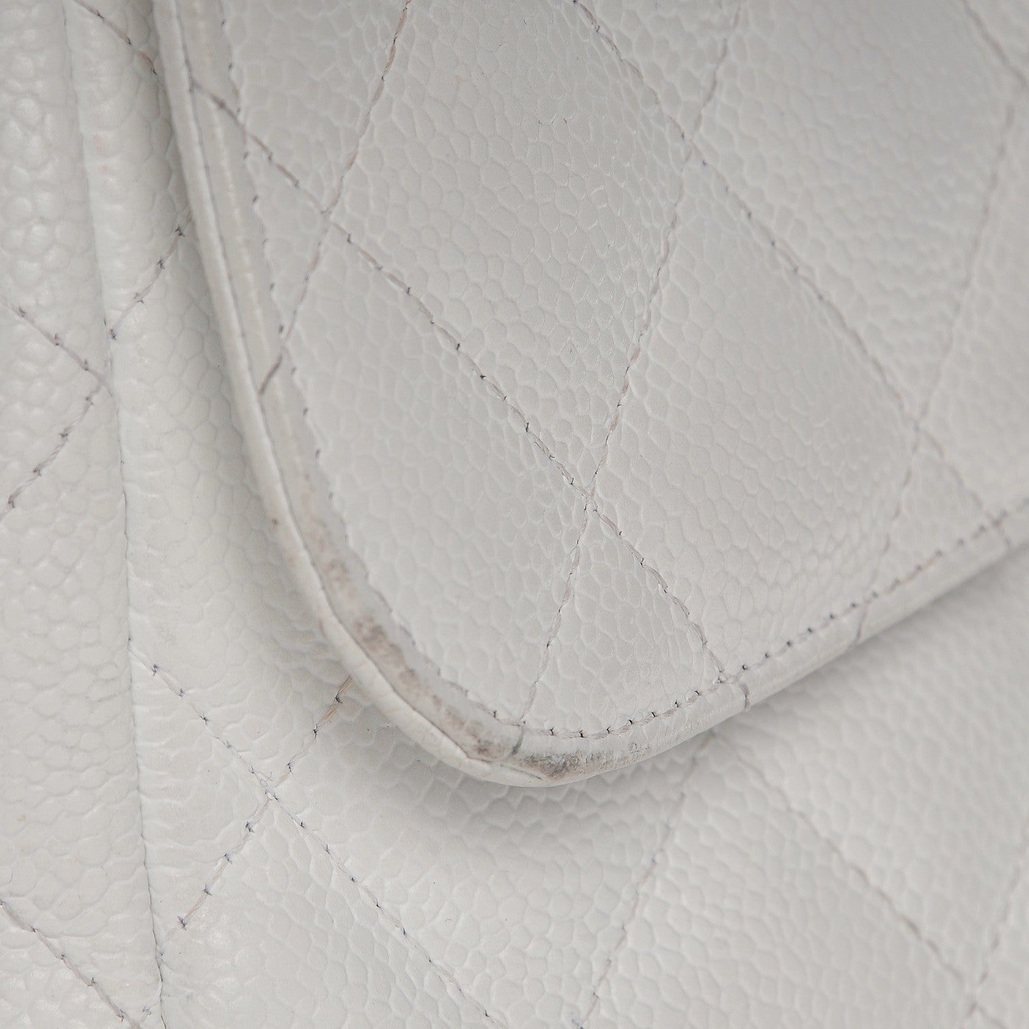 Chanel Caviar Quilted Jumbo Single Flap White 14 of 19