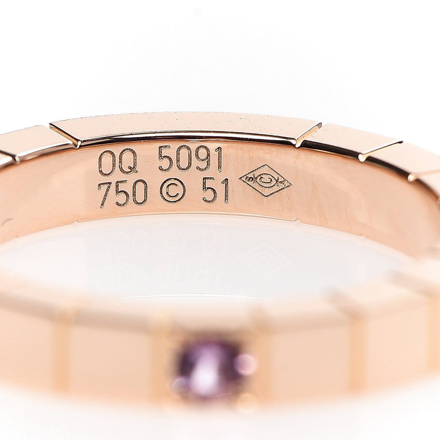Cartier 18K Pink Gold Pink Sapphire Lanieres Ring 51 5.75 3 of 3