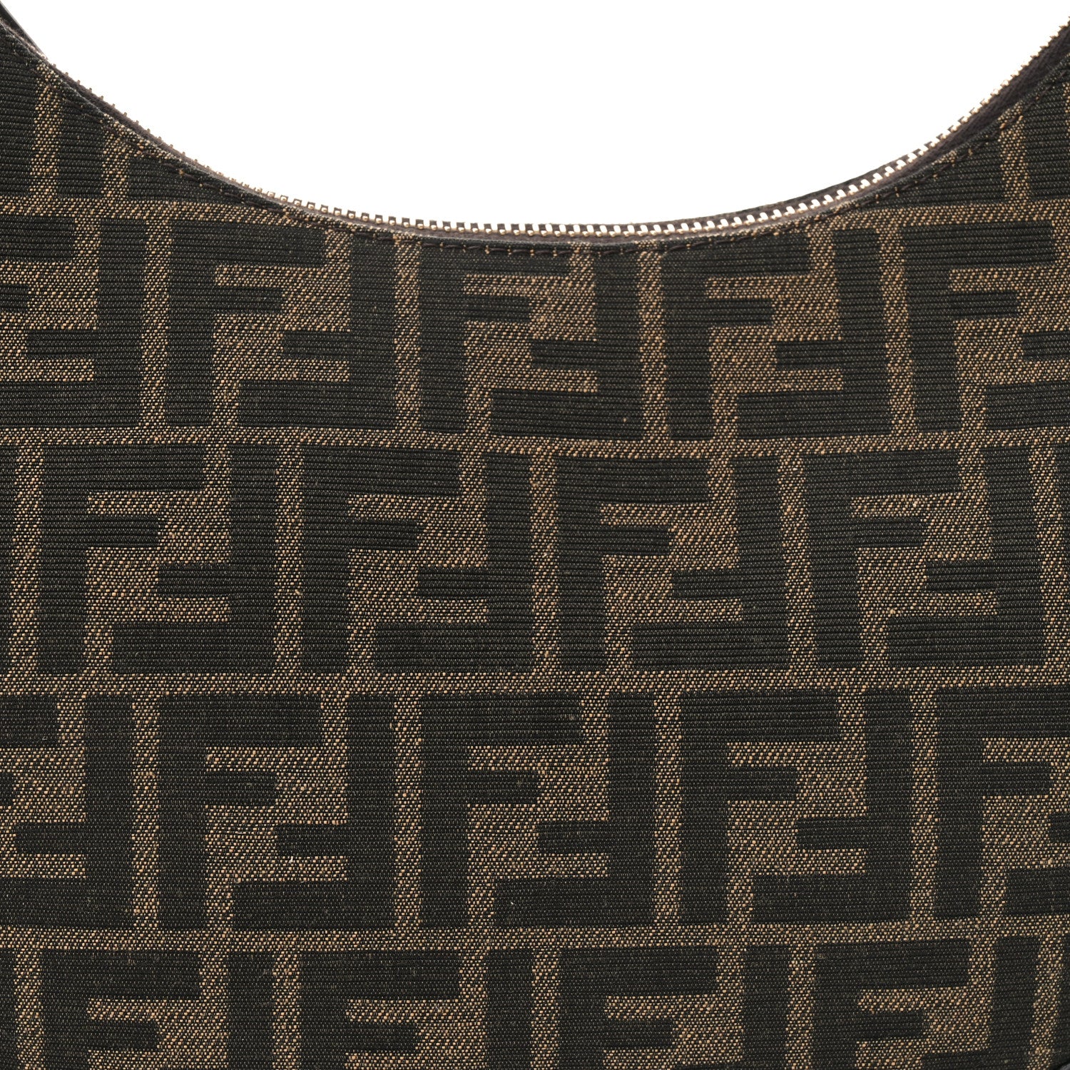 Fendi Fabric Jacquard Vitello Grace FF 1974 Small Fendigraphy Hobo Bag Tobacco Moro Ebano 8 of 10