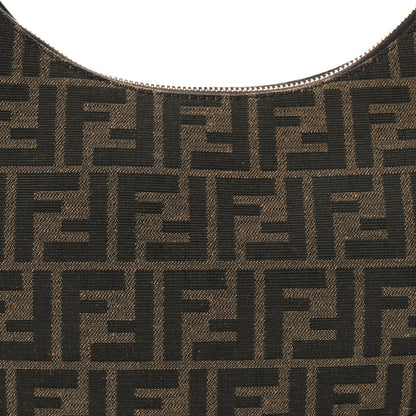 Fendi Fabric Jacquard Vitello Grace FF 1974 Small Fendigraphy Hobo Bag Tobacco Moro Ebano 8 of 10