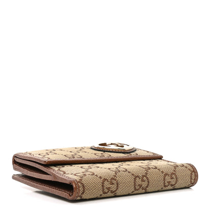 Gucci Metallic Calfskin Monogram Lovely Heart French Flap Wallet Bronze 4 of 7