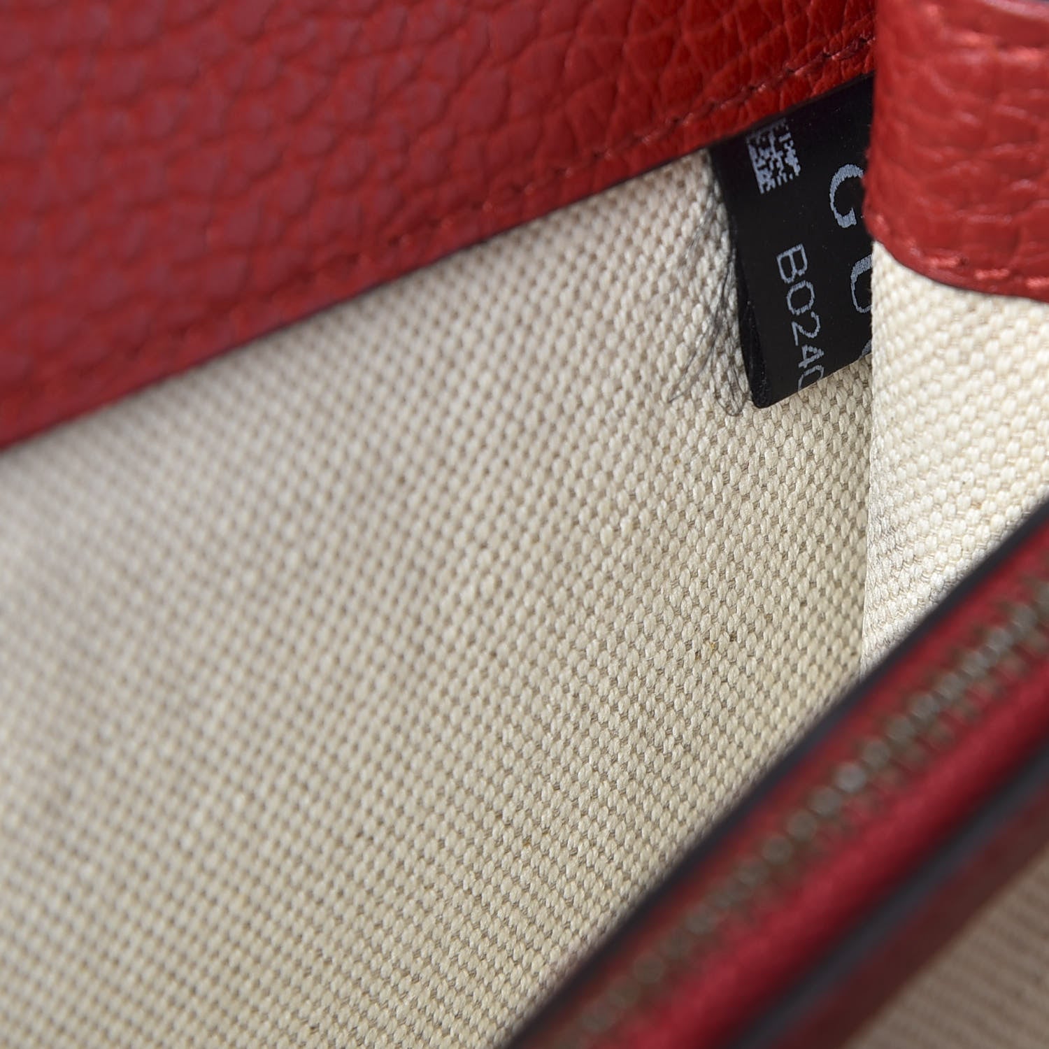 Gucci Dollar Calfskin Swarovski Crystal Small Dionysus Shoulder Bag Hibiscus Red 9 of 10