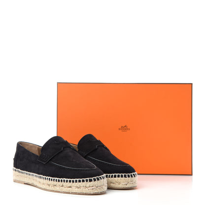 Hermes Suede Calfskin Womens Trip Espadrilles 36 Black 9 of 9