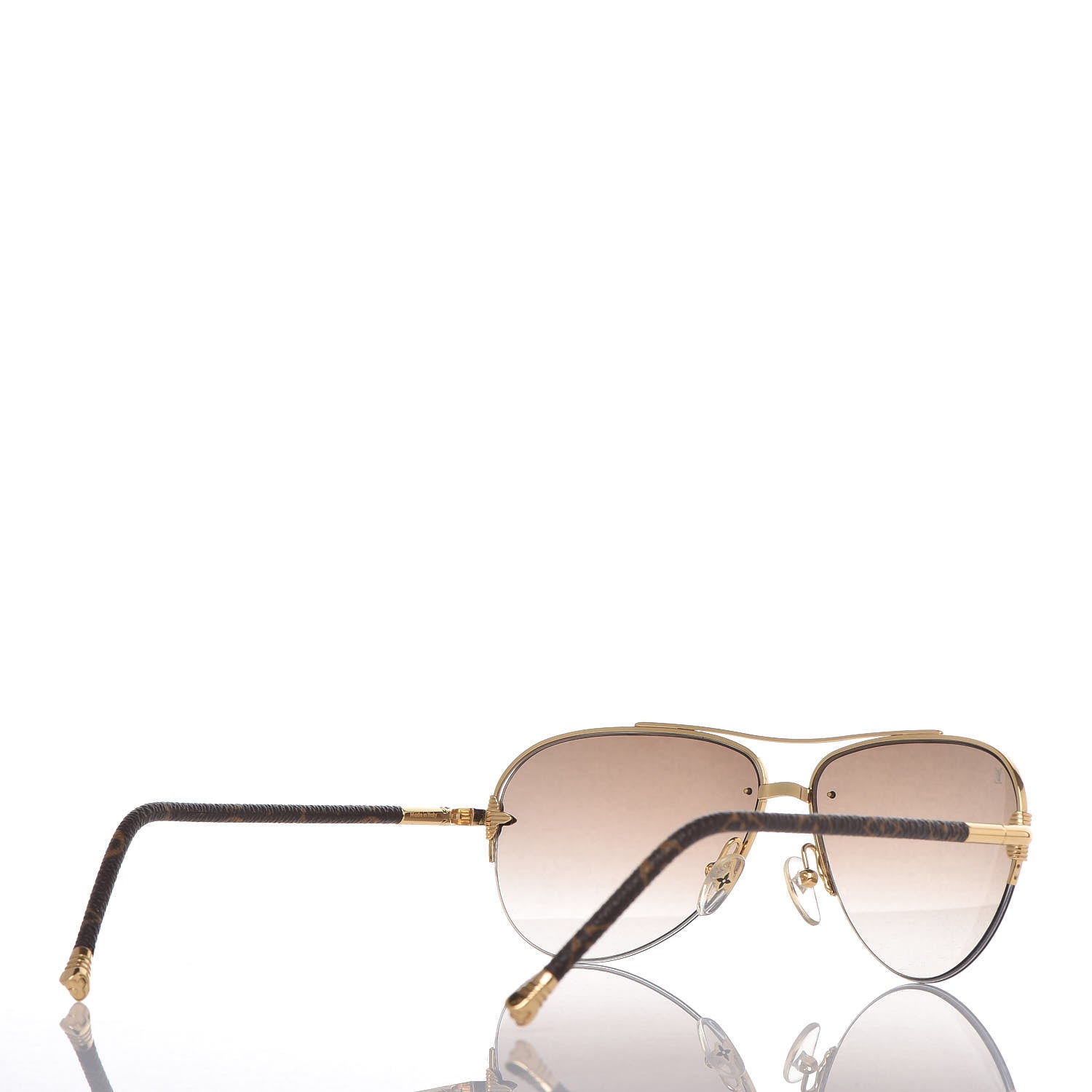 Louis Vuitton Monogram Petite Viola Pilote Aviator Sunglasses Z0571U Brown 4 of 7