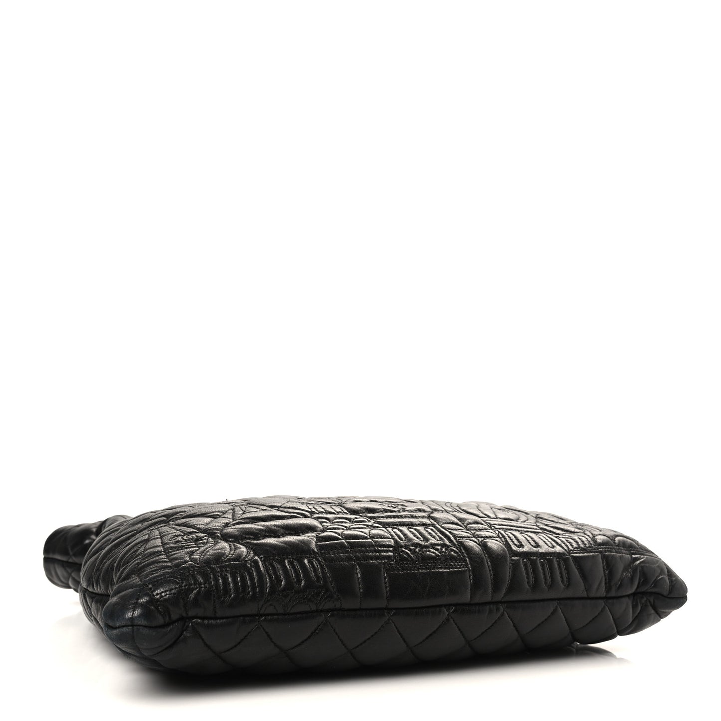 Lambskin Quilted Large Paris Moscou Red Square Bag Black