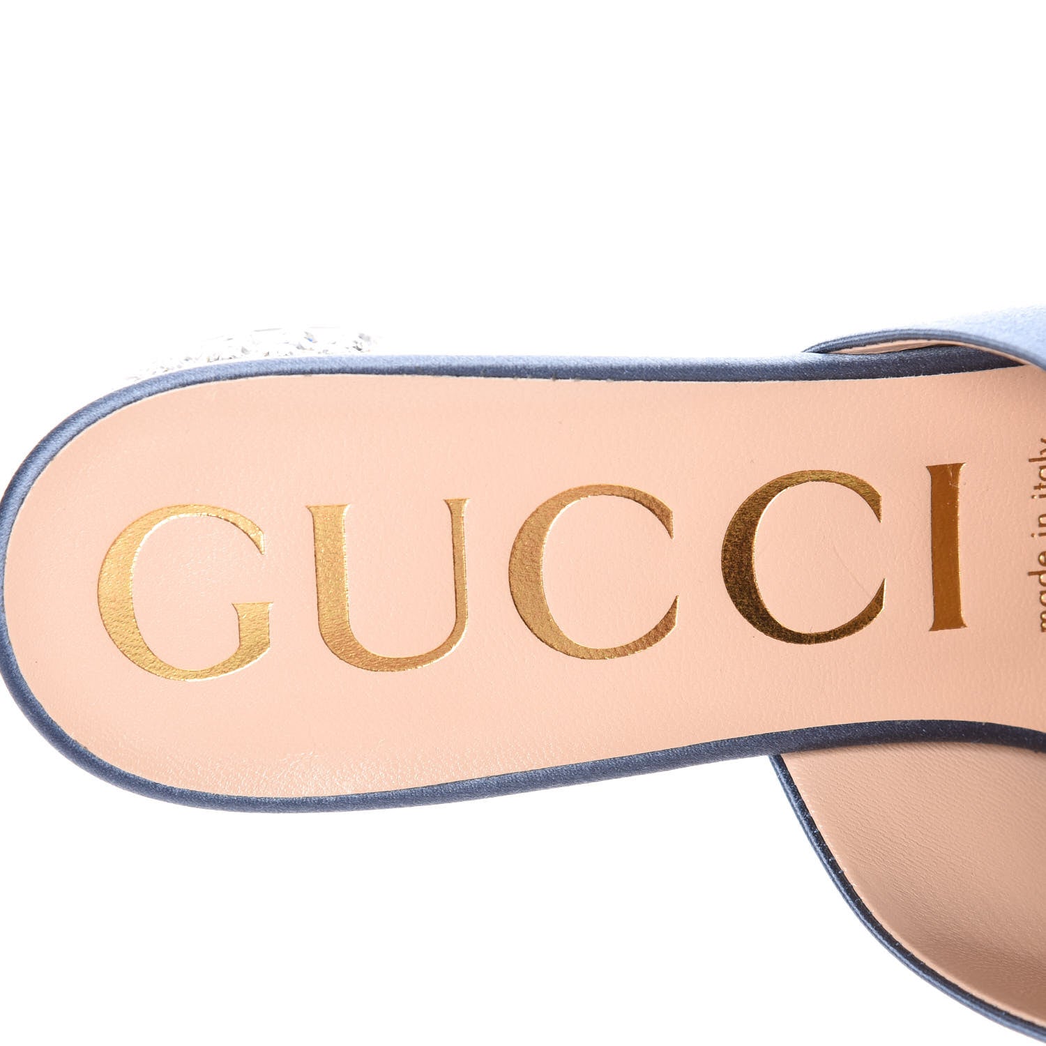 Gucci Silk Satin Crystal Embellished Bow Mules 38 Carta Zucchero 7 of 10
