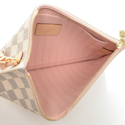 Louis Vuitton Damier Azur Neverfull MM GM Pochette Rose Ballerine 5 of 7