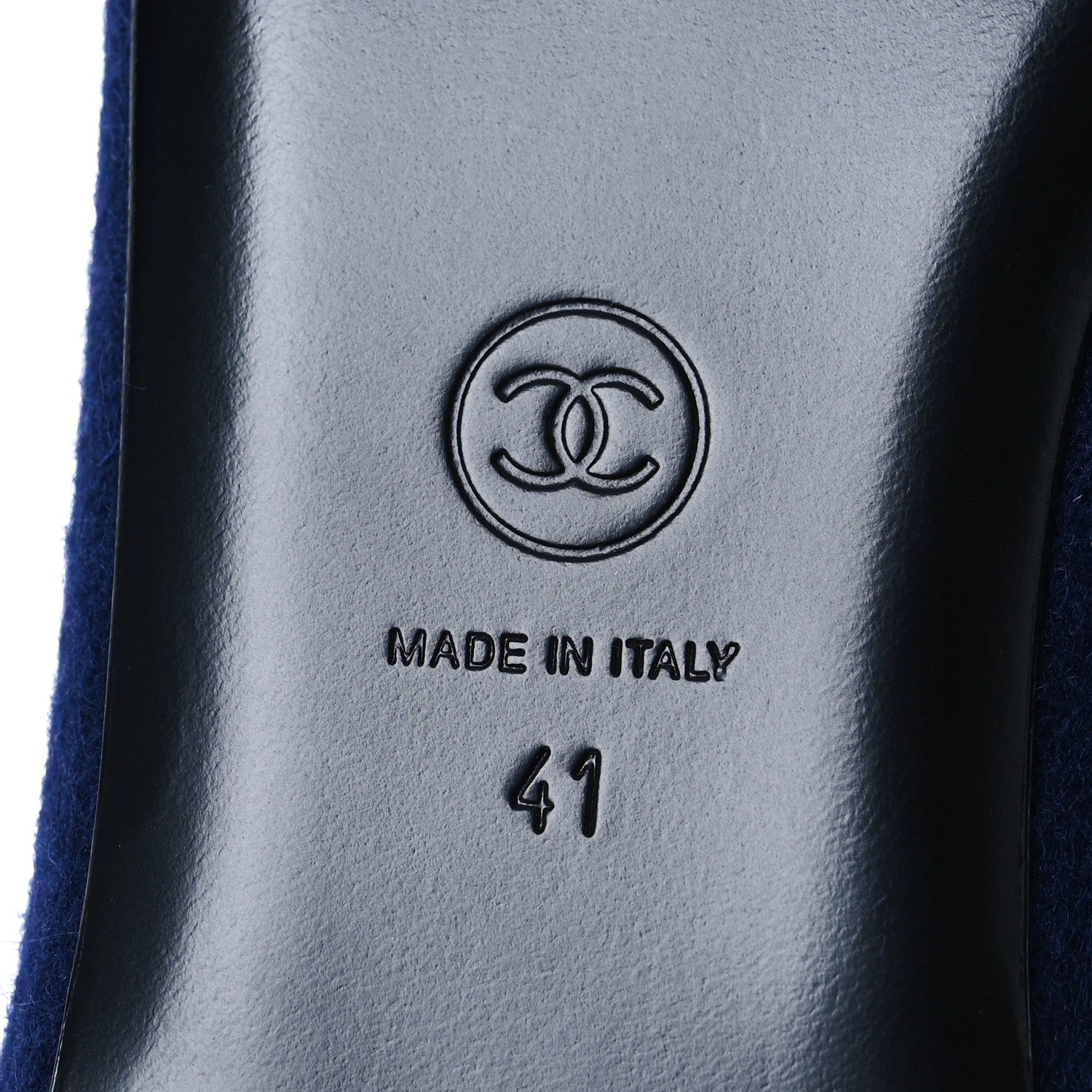 Chanel Fabric Lambskin Womens CC Mocassin Loafers 41 Navy Black 8 of 10
