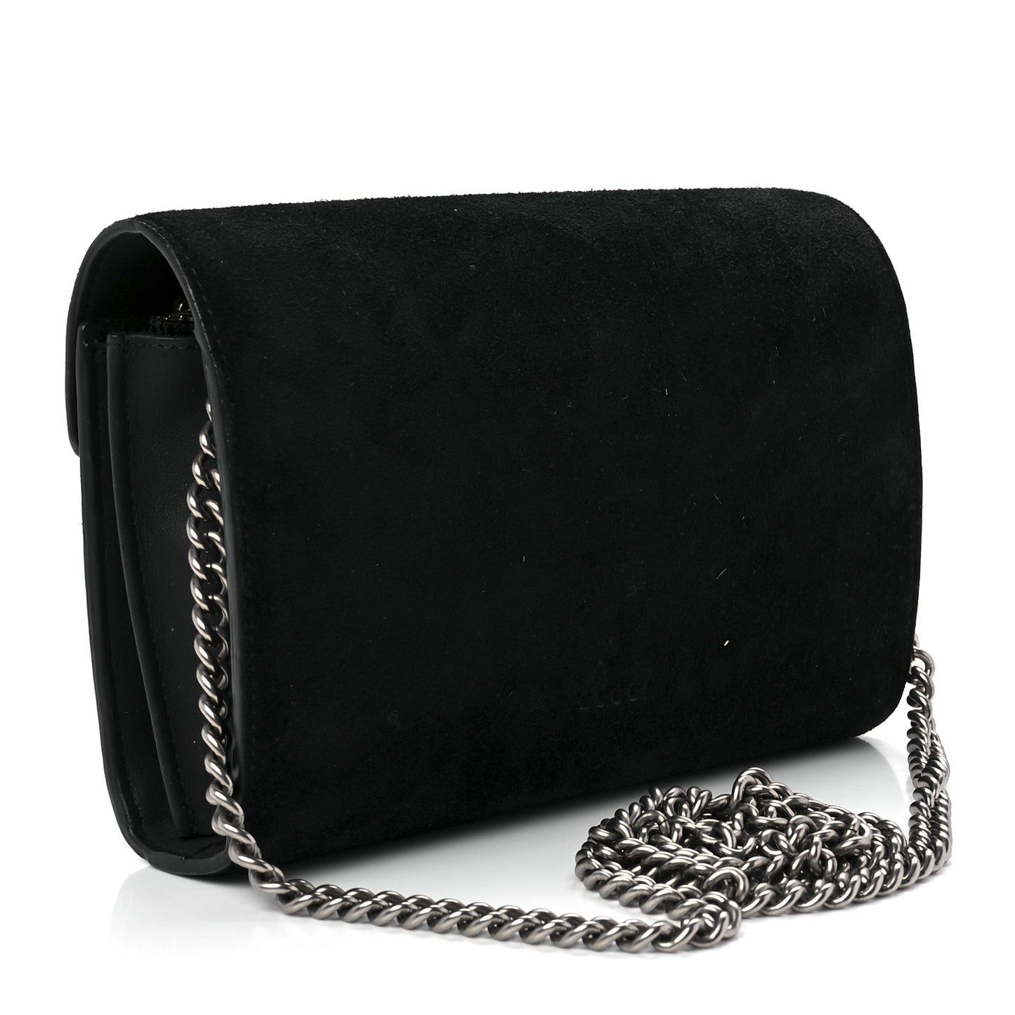 Suede Mini Dionysus Chain Wallet Black