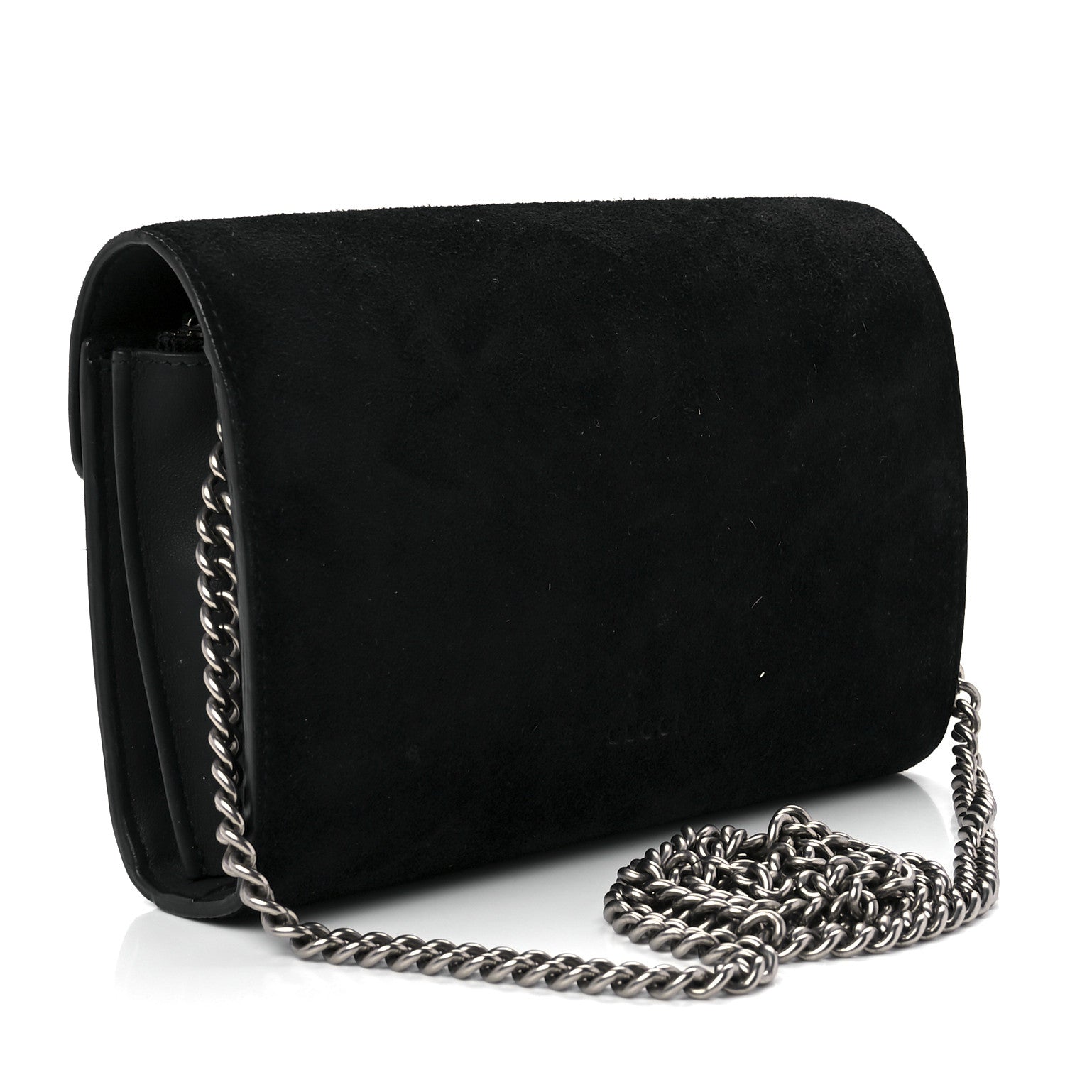 Gucci Suede Mini Dionysus Chain Wallet Black 3 of 12