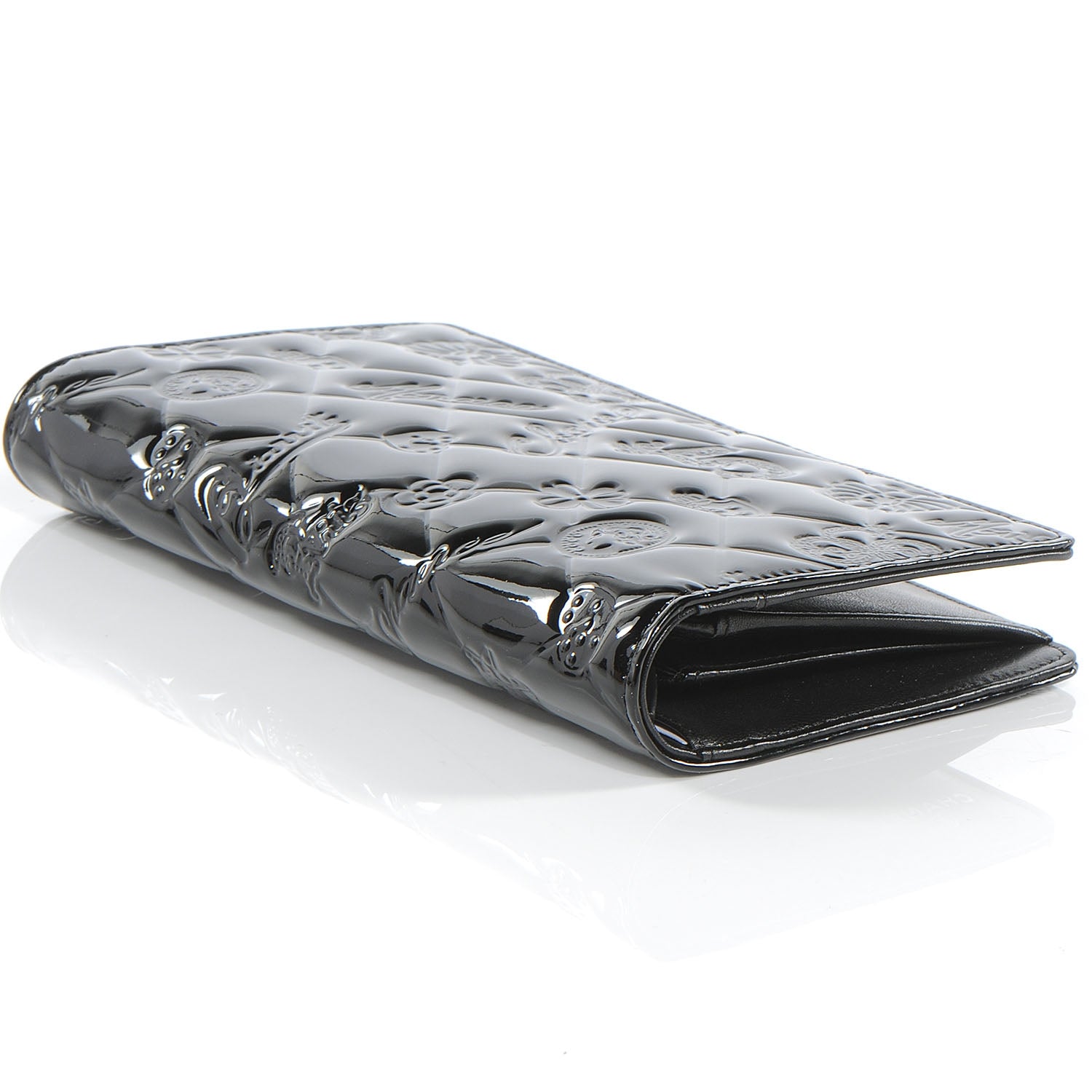 Chanel Patent Calfskin Lucky Symbols Yen Wallet Black 4 of 8