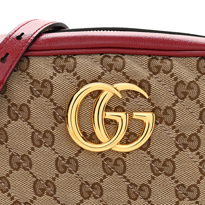Gucci Monogram Azalea Calfskin Matelasse Diagonal Small GG Marmont Chain Shoulder Bag Beige Ebony New Cherry Red 9 of 13