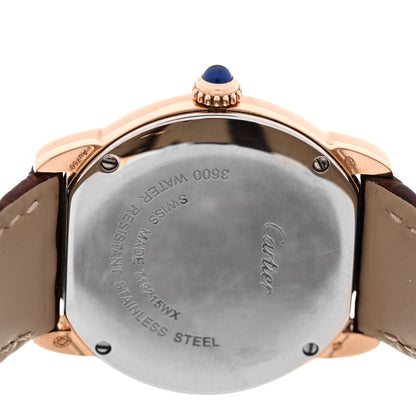 Cartier Stainless Steel 18K Pink Gold Alligator 29mm Ronde Solo Quartz Watch Brown 4 of 5