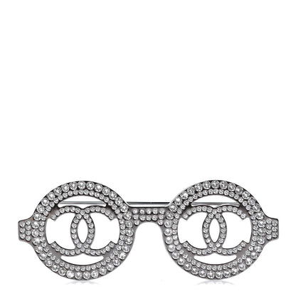 Chanel Crystal CC Sunglasses Brooch Silver 1 of 6