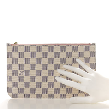 Louis Vuitton Damier Azur Neverfull MM GM Pochette Rose Ballerine 2 of 8