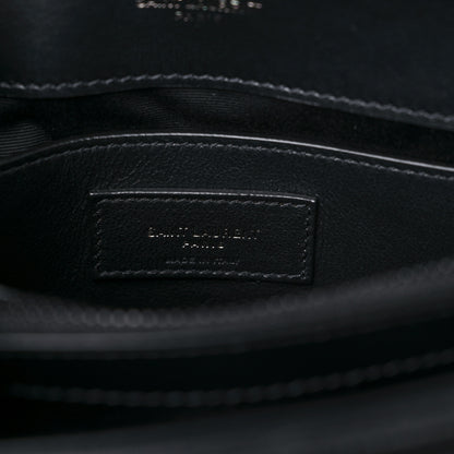 Saint Laurent Calfskin Y Quilted Monogram Monochrome Small Loulou Chain Satchel Black 7 of 9
