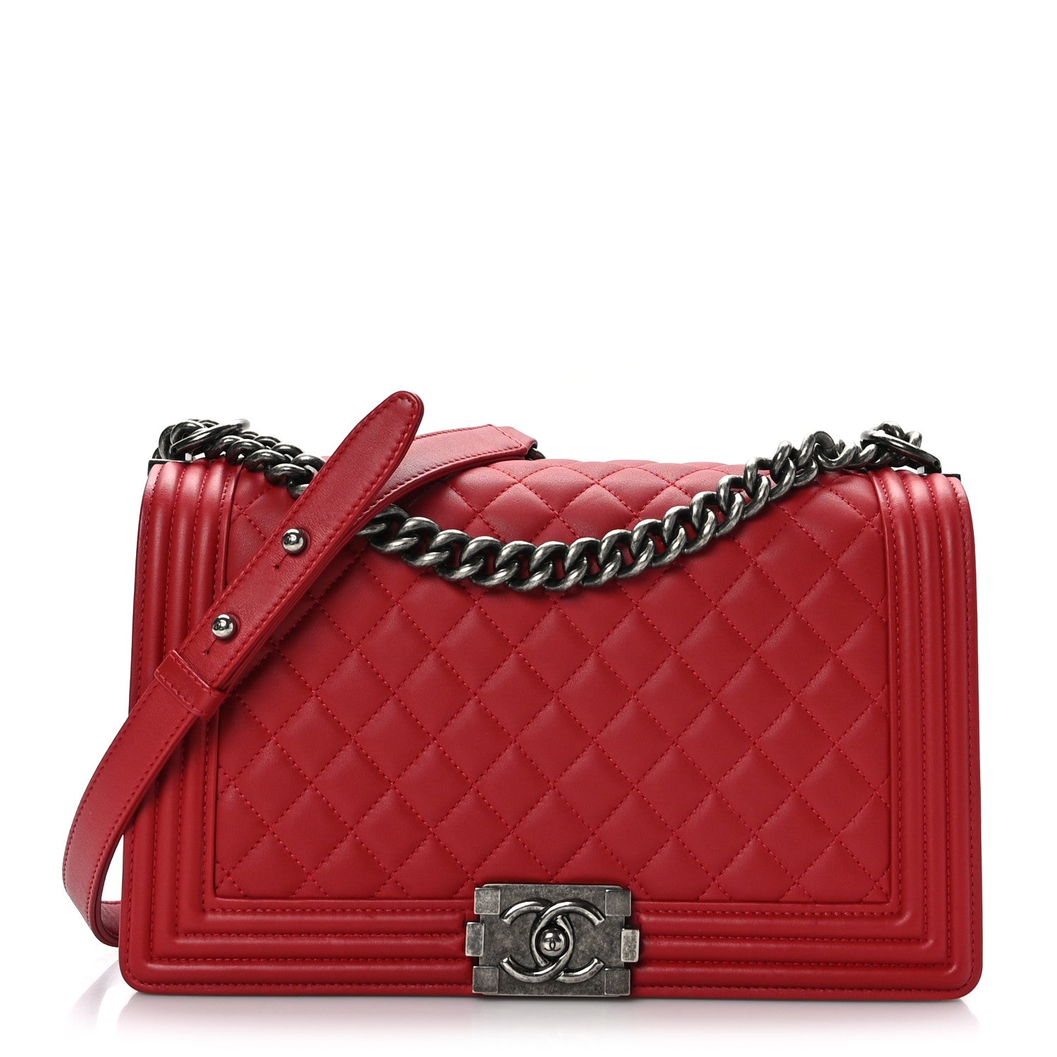 Chanel Calfskin Quilted New Medium Boy Flap Red 1 of 9