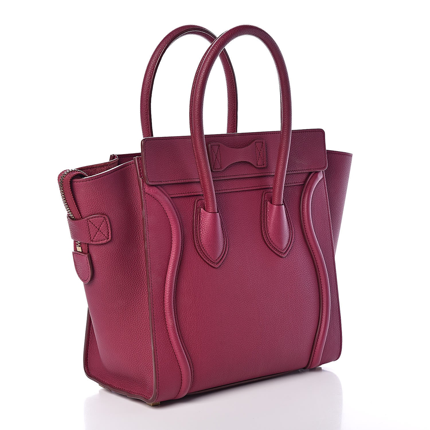 Celine Baby Drummed Calfskin Micro Luggage Plum 3 of 15