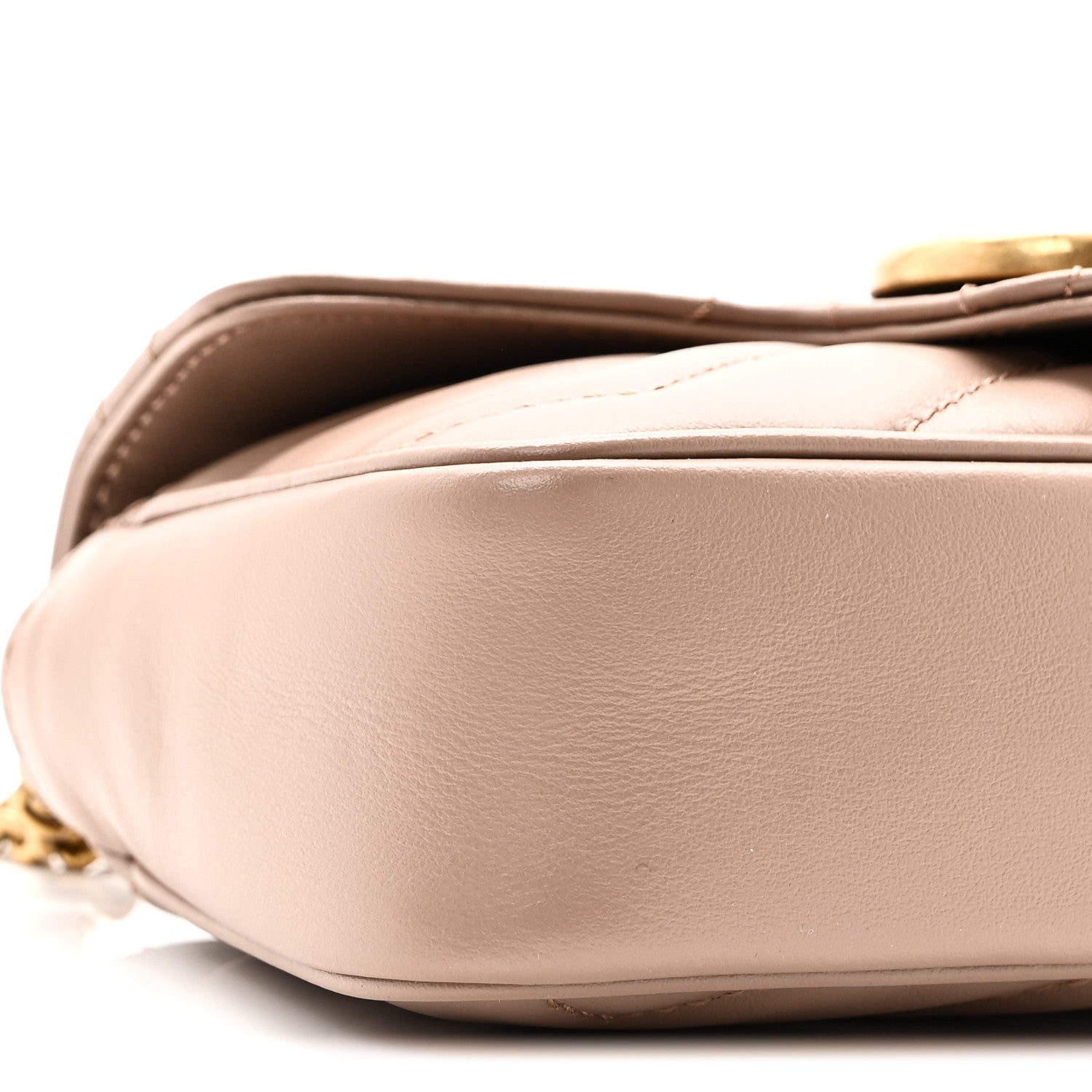 Gucci Calfskin Matelasse Super Mini GG Marmont Shoulder Bag Porcelain Rose 9 of 11