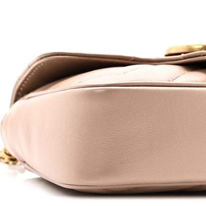 Gucci Calfskin Matelasse Super Mini GG Marmont Shoulder Bag Porcelain Rose 9 of 11