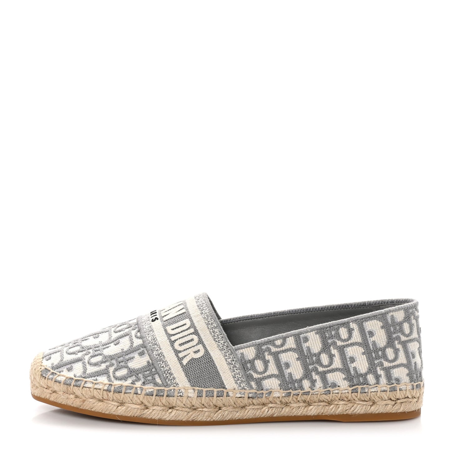 CHRISTIAN DIOR Oblique Embroidered Granville 15mm Espadrilles 41 Grey Stone
