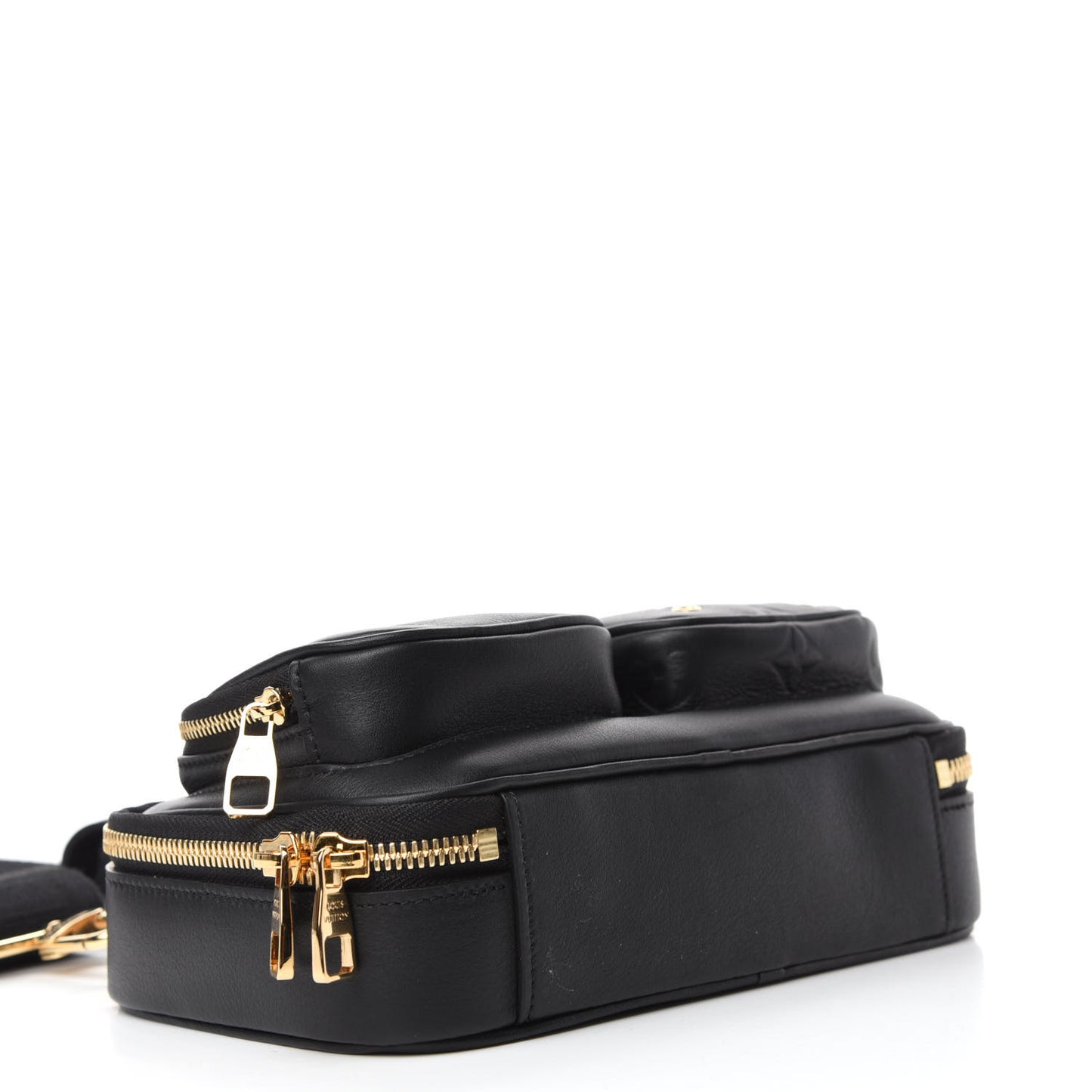 Calfskin Monogram Embossed Utility Crossbody Black