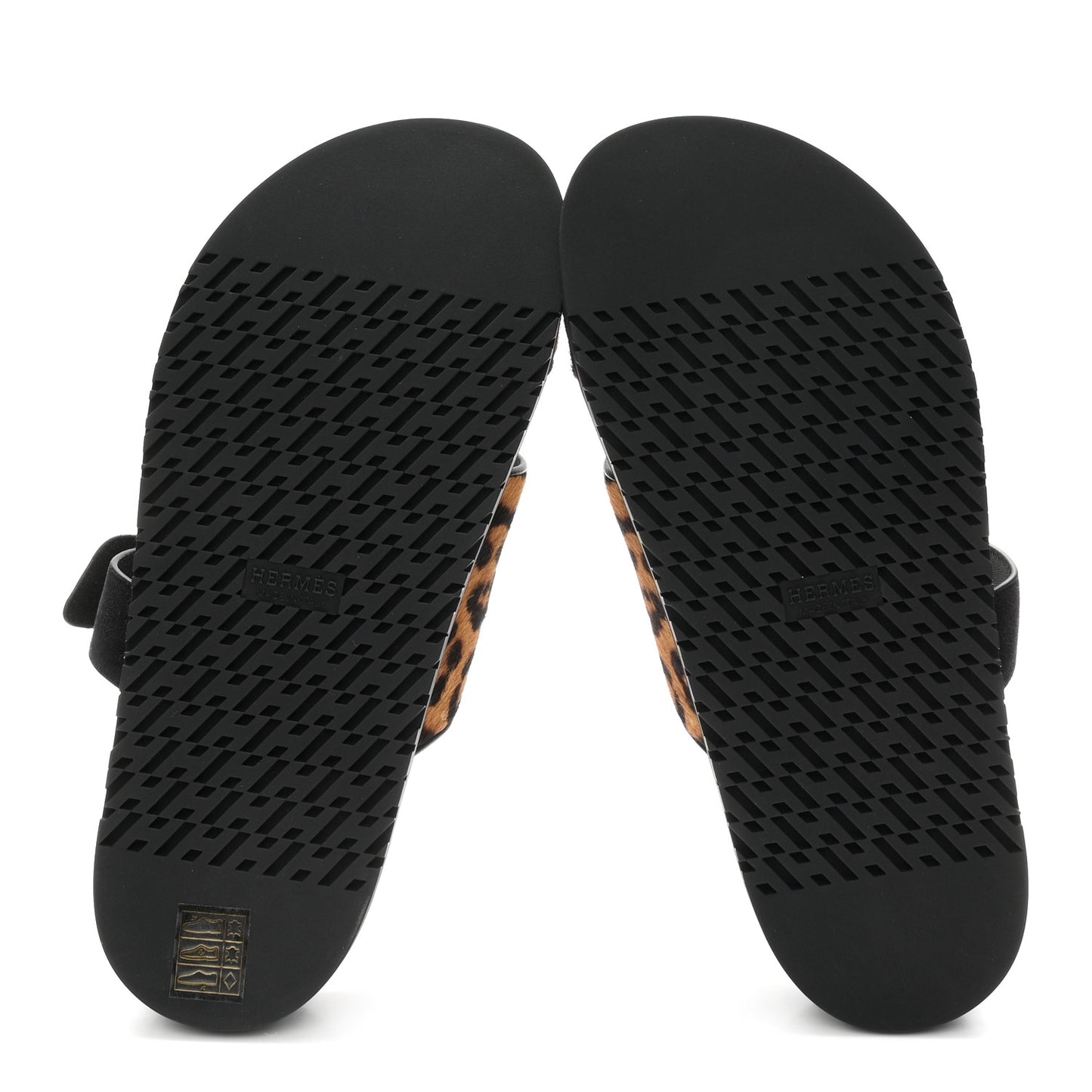 Moire Calfskin Suede Goatskin Womens Leopard Chypre Sandals 38 Gold Black