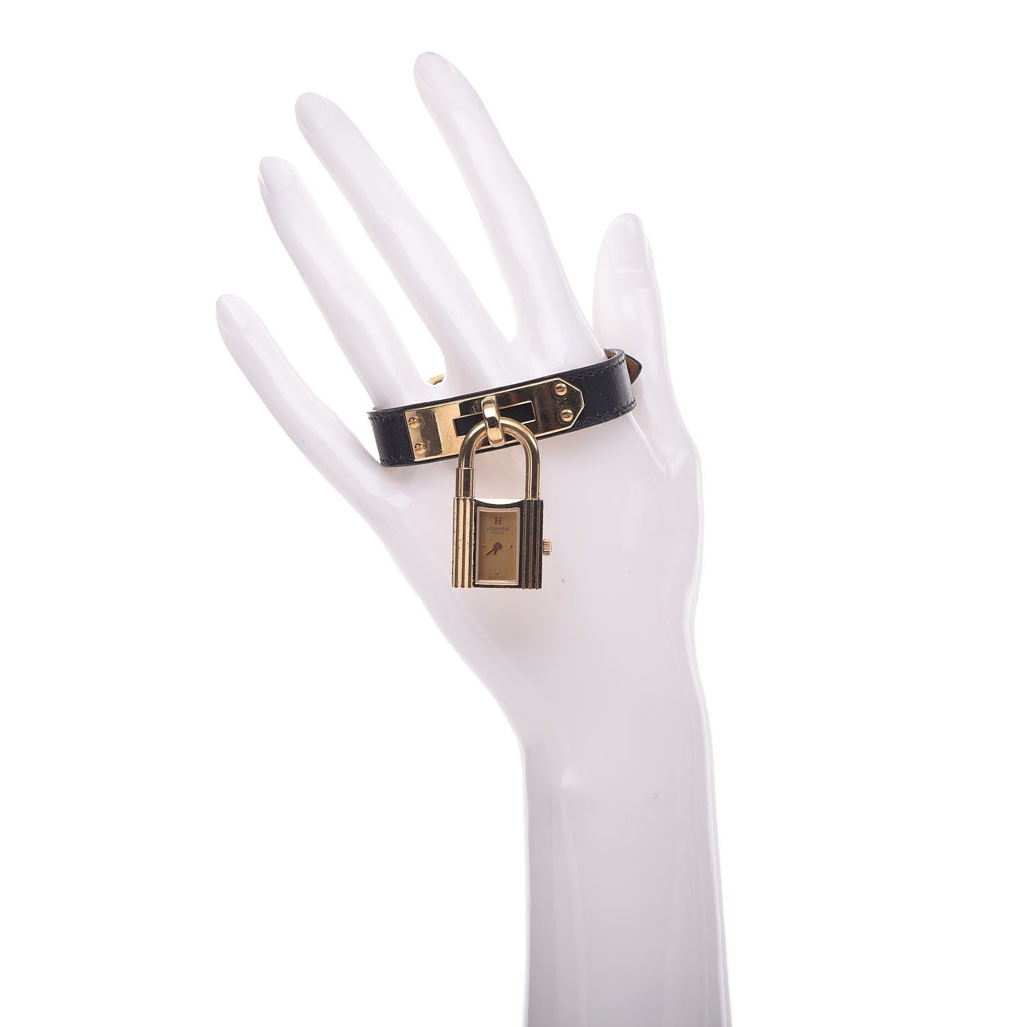Hermes Stainless Steel Barenia 20mm Kelly Cadena Double Tour Quartz Watch Noir 2 of 7