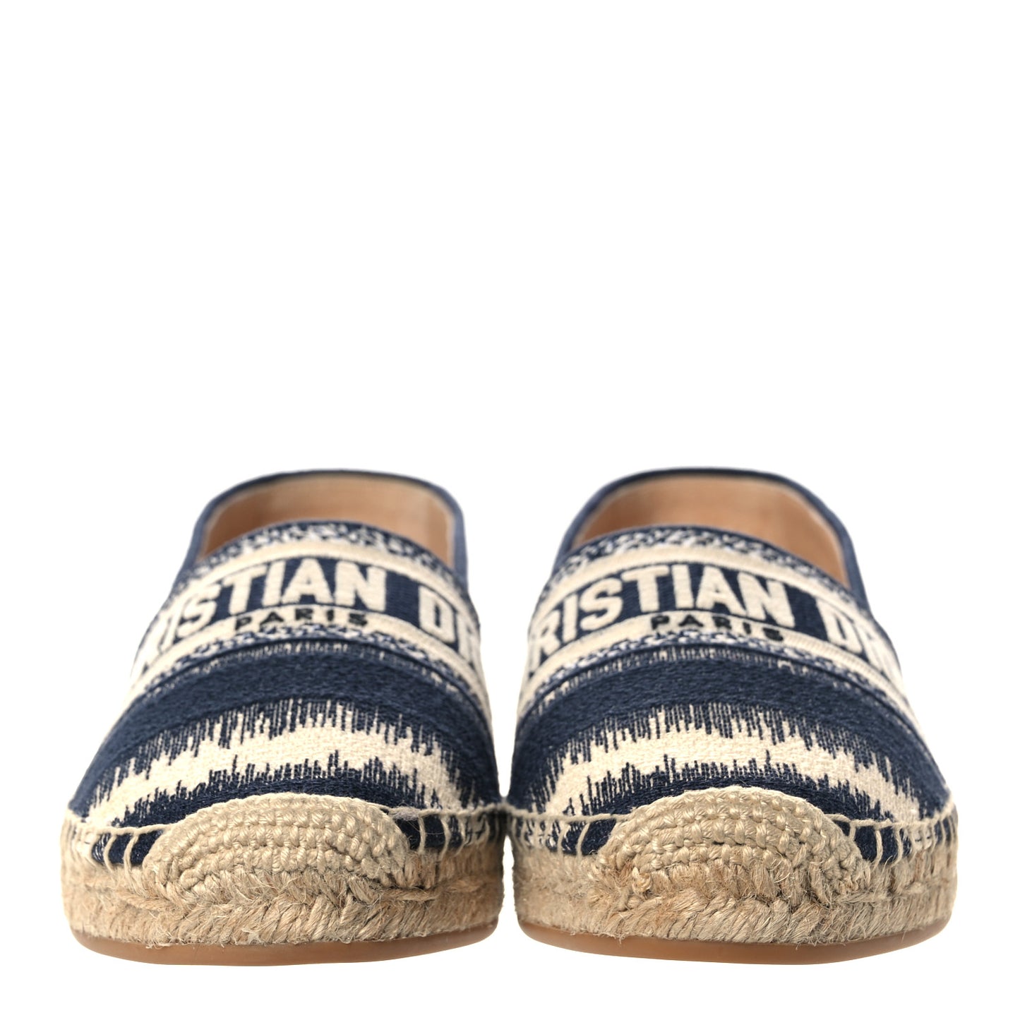 Cotton D-Stripes Embroidered Granville 15mm Espadrilles 37 Deep Blue