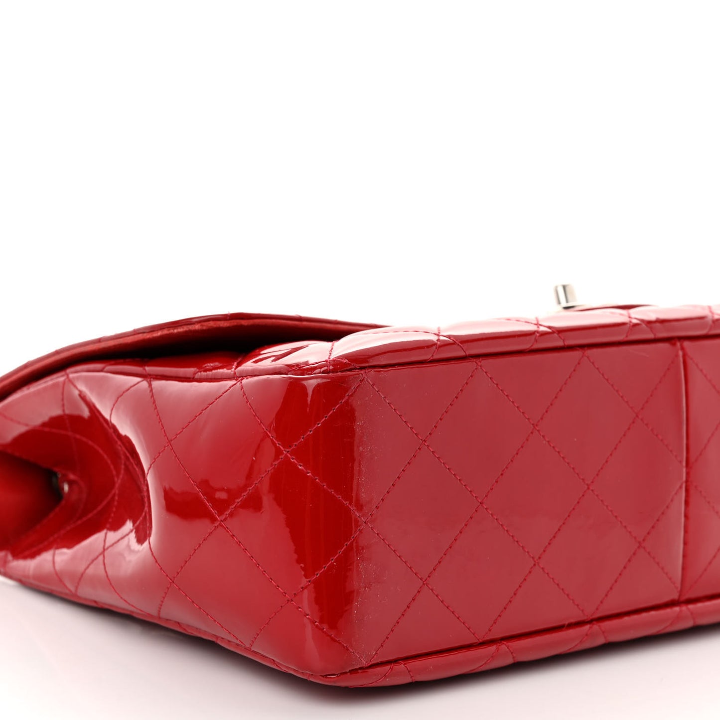 Patent Quilted Jumbo Single Flap Red