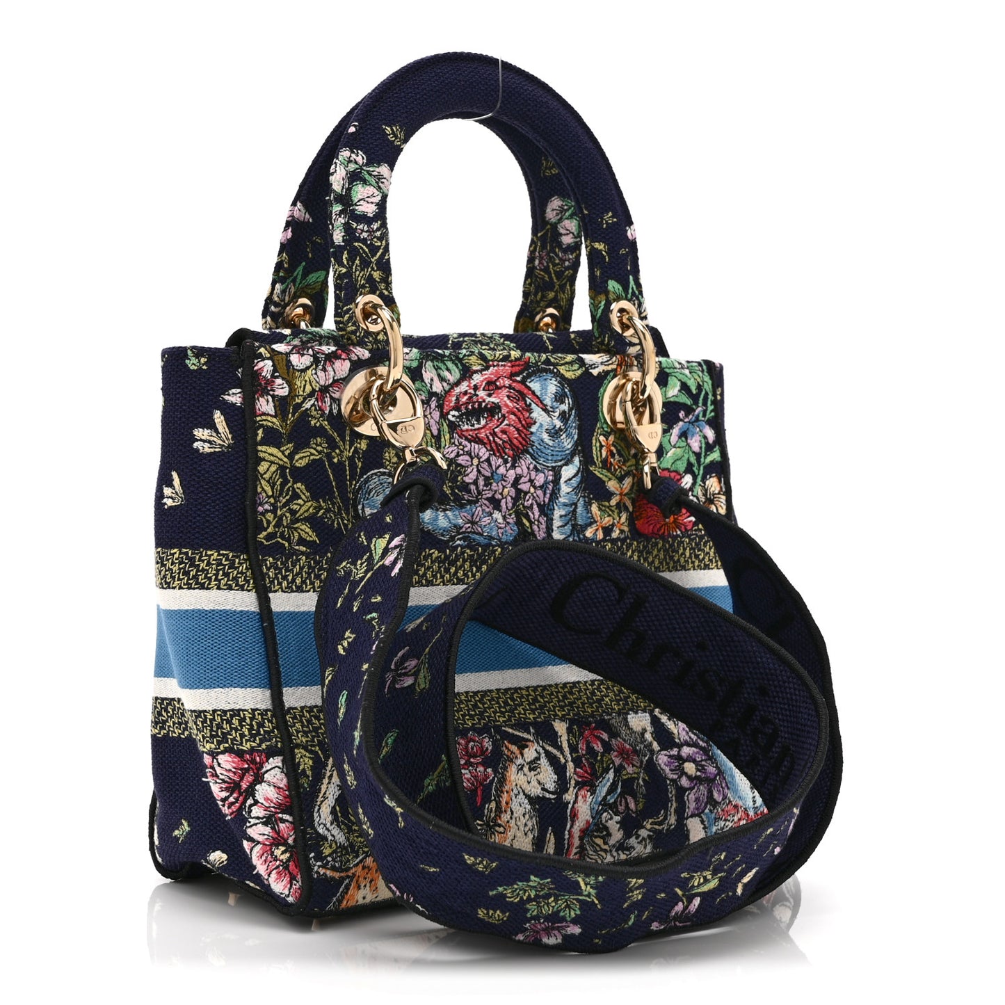 Canvas D-Constellation Embroidered Medium Lady D-Lite Bleu Multicolor