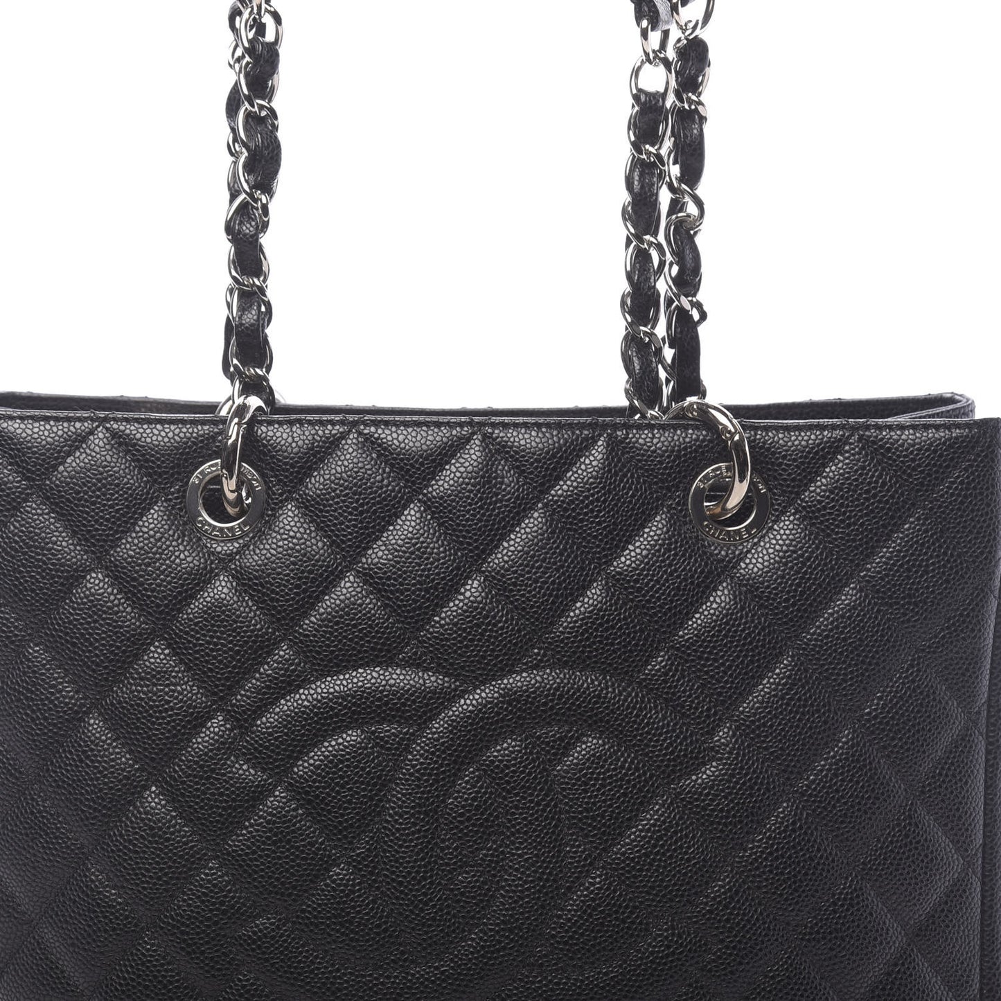 Caviar Quilted Grand Shopping Tote GST Black