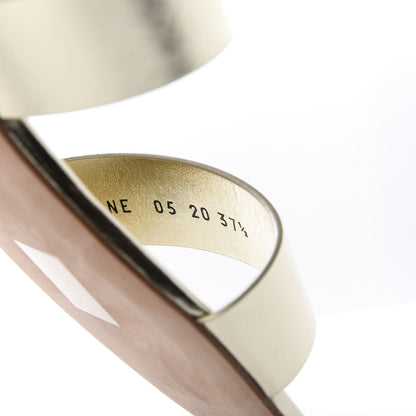 Christian Dior Laminated Calfskin D-Dior Slide Flat Sandals 37.5 Pale Gold 9 of 10