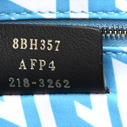 Fendi X SARAH COLEMAN Glazed Canvas Vitello King FF Vertigo Shopping Tote Bag Cyber Blue White 7 of 15