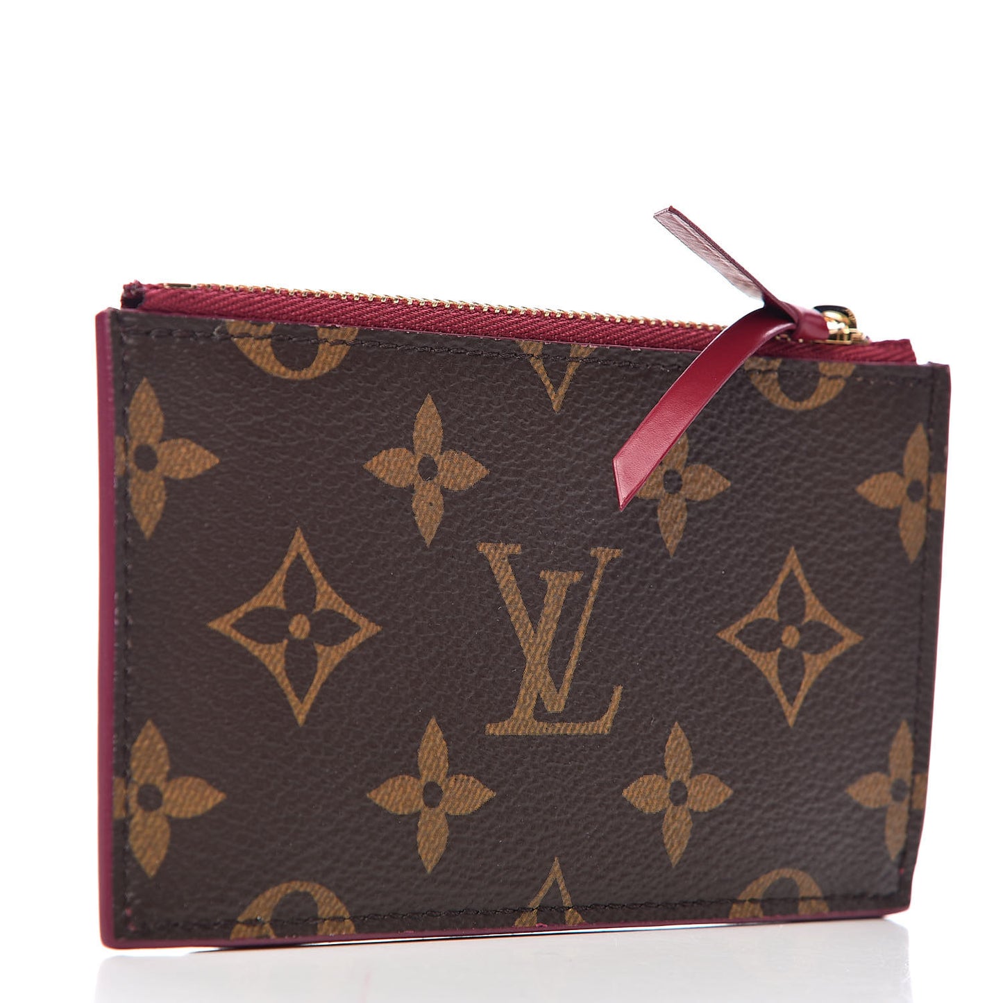 Monogram Zipped Card Holder Fuchsia