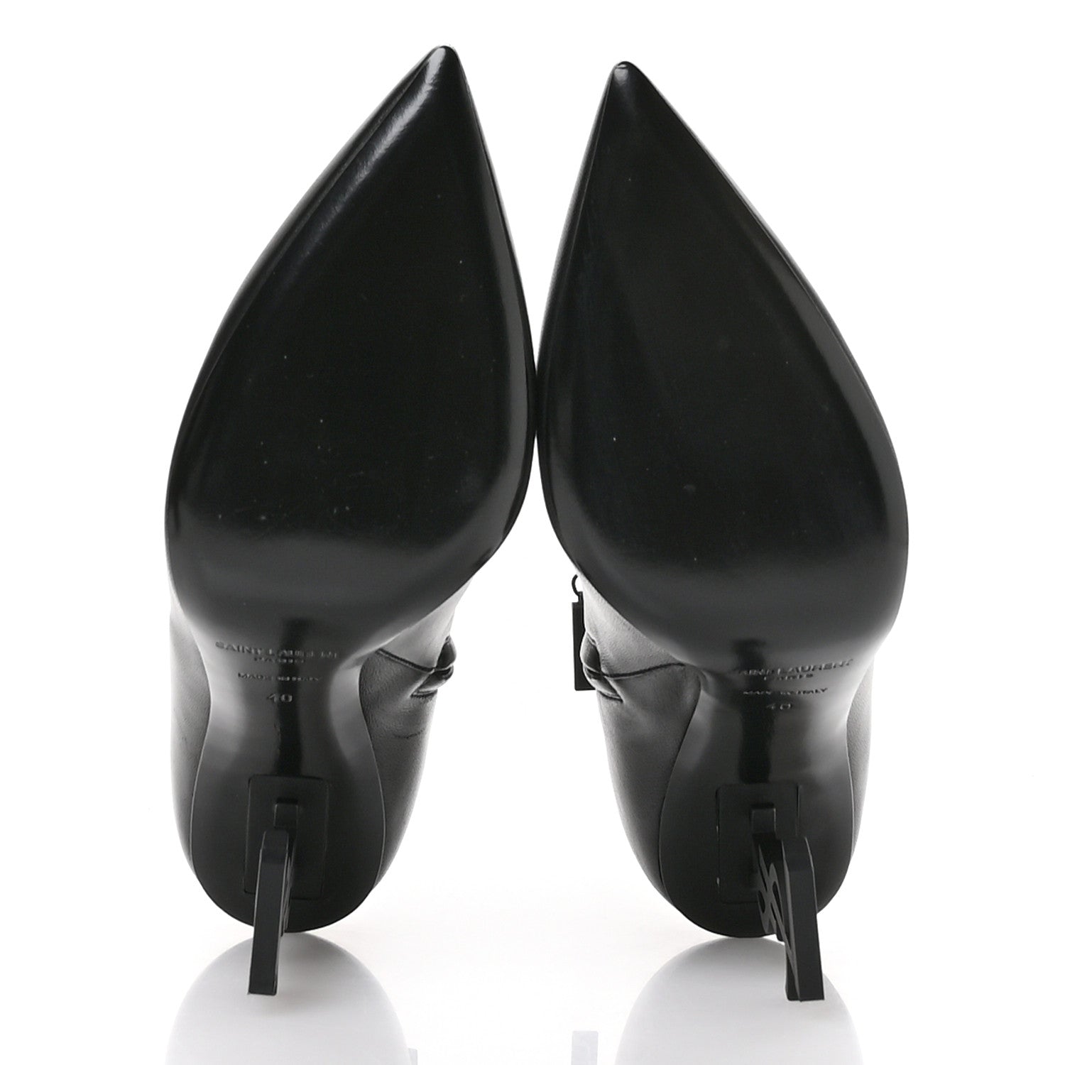 Saint Laurent Calfskin Opyum Ankle Boots 40 Black 6 of 9