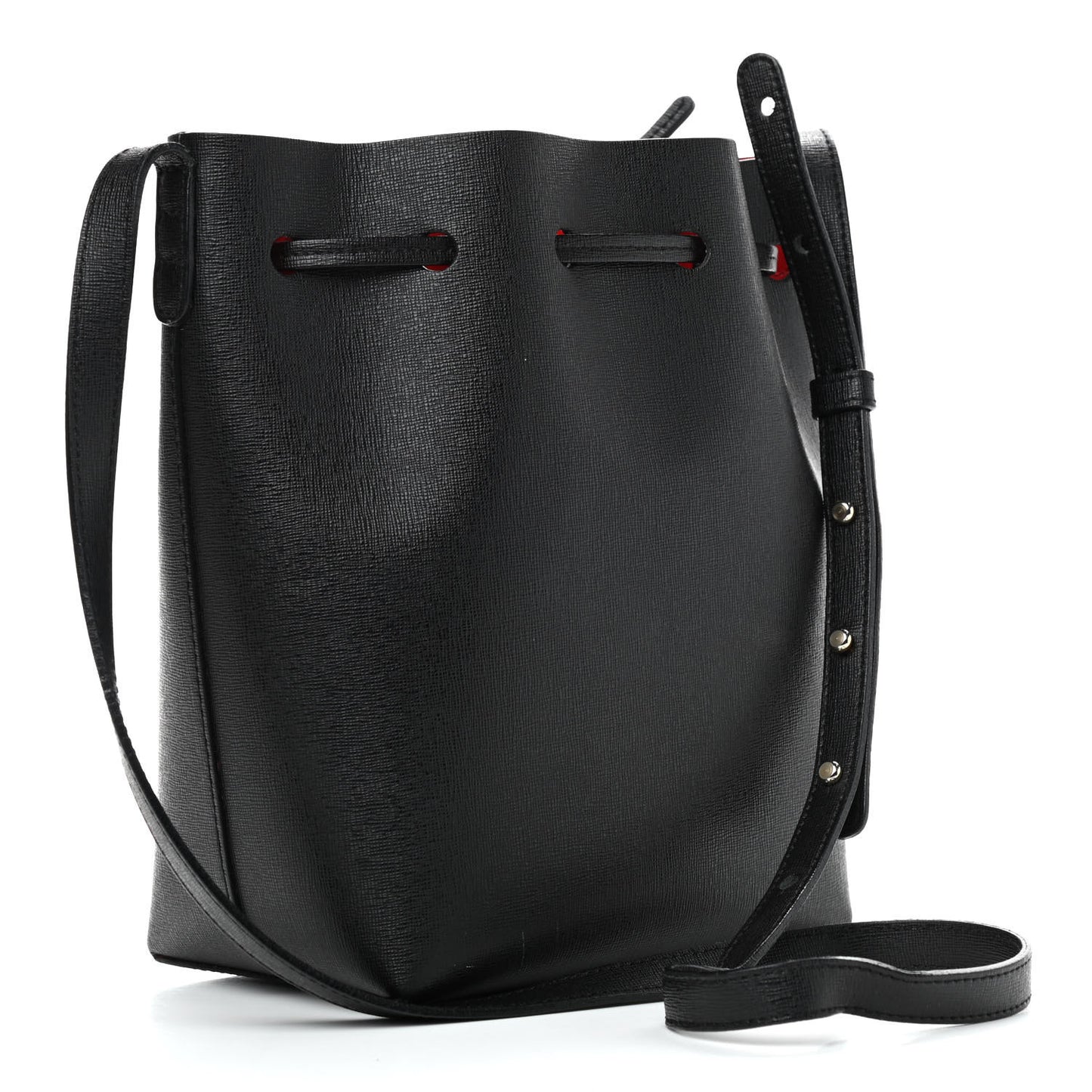 Saffiano Mini Bucket Bag Black Flamma