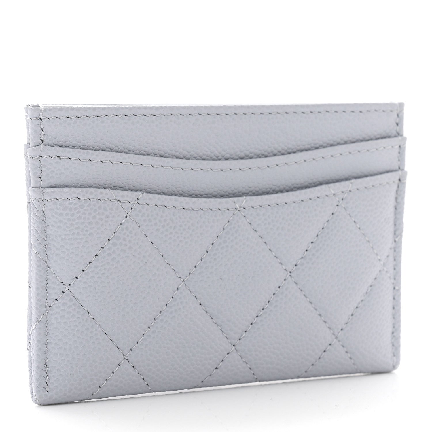 Chanel Caviar Quilted Card Holder Light Grey 3 of 8