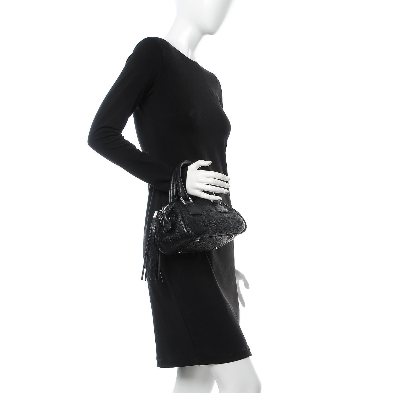 Chanel Calfskin Small Tassel Satchel Black 2 of 7
