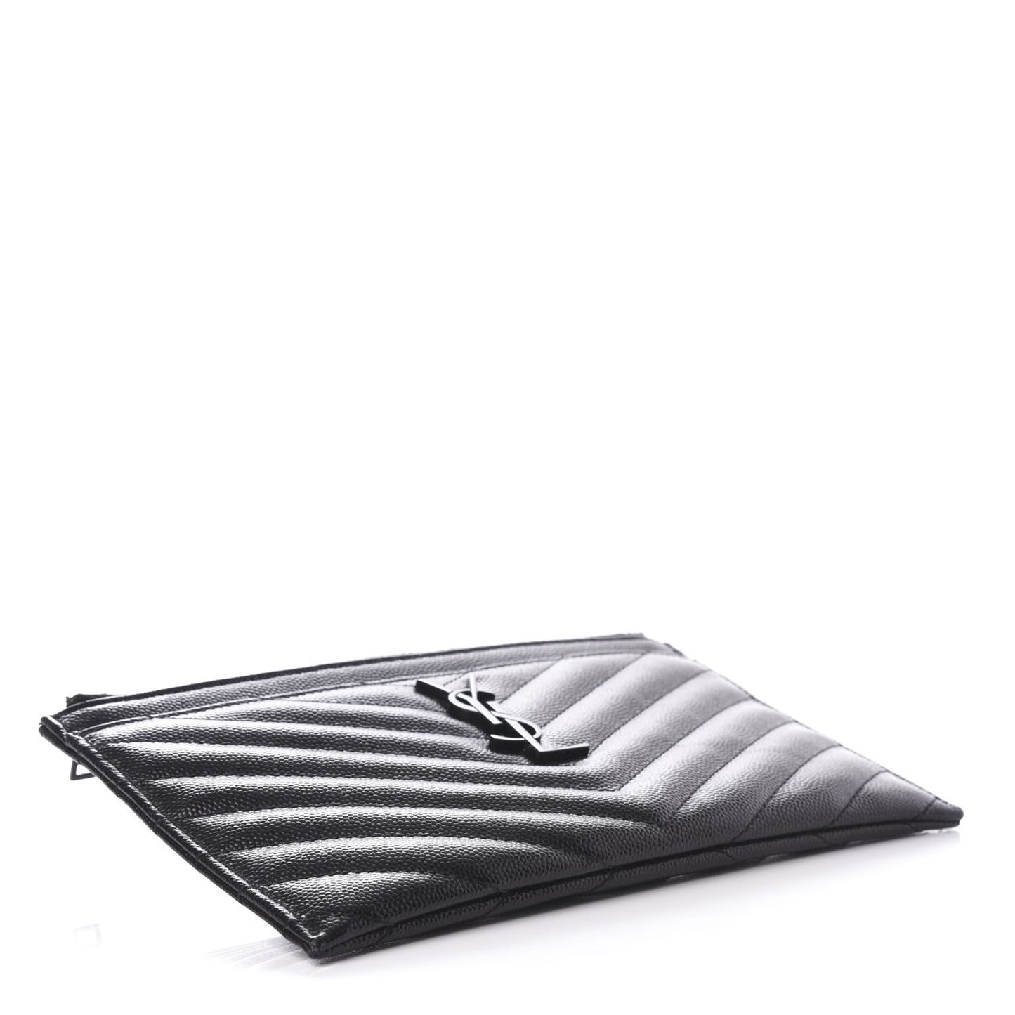 Grain De Poudre Chevron Monogram Bill Pouch Black