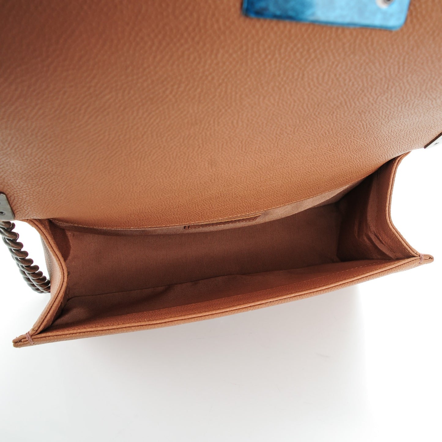 Caviar Quilted Medium Boy Flap Camel