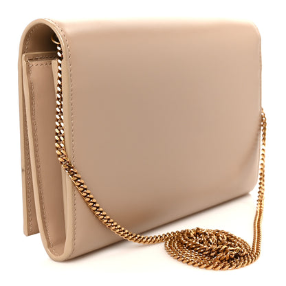 Saint Laurent Glossy Calfskin Monogram Chain Wallet Dark Beige 3 of 10