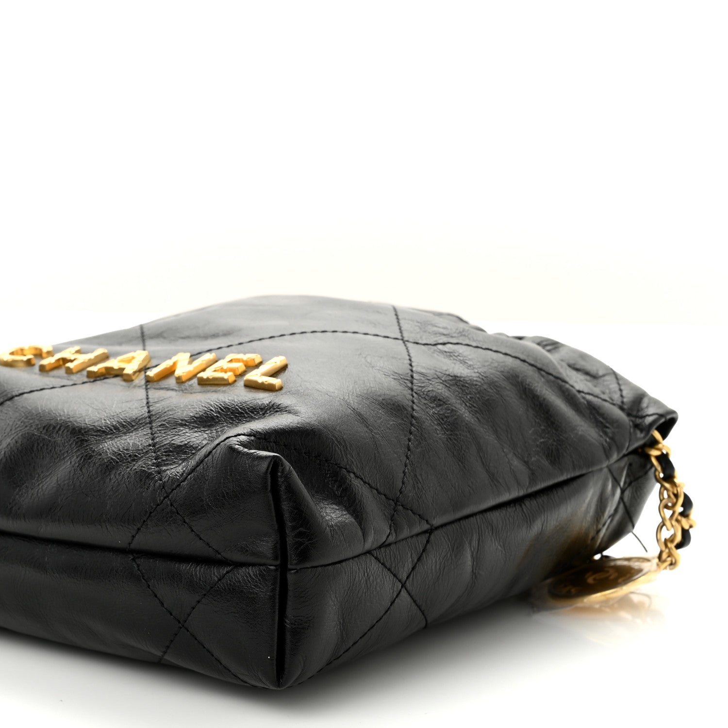 Chanel Shiny Crumpled Calfskin Quilted Pearl Mini Chanel 22 Black 10 of 10