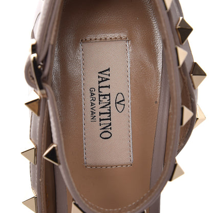 Valentino Garavani Patent Rockstud Ankle Strap d'Orsay Open Toe Pumps 38 Poudre 7 of 8