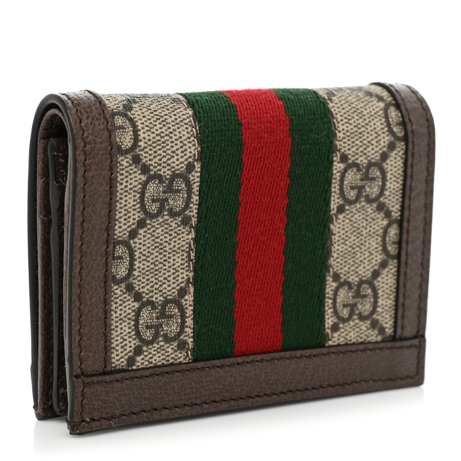 Gucci GG Supreme Monogram Web Ophidia Card Case Beige New Acero 3 of 10